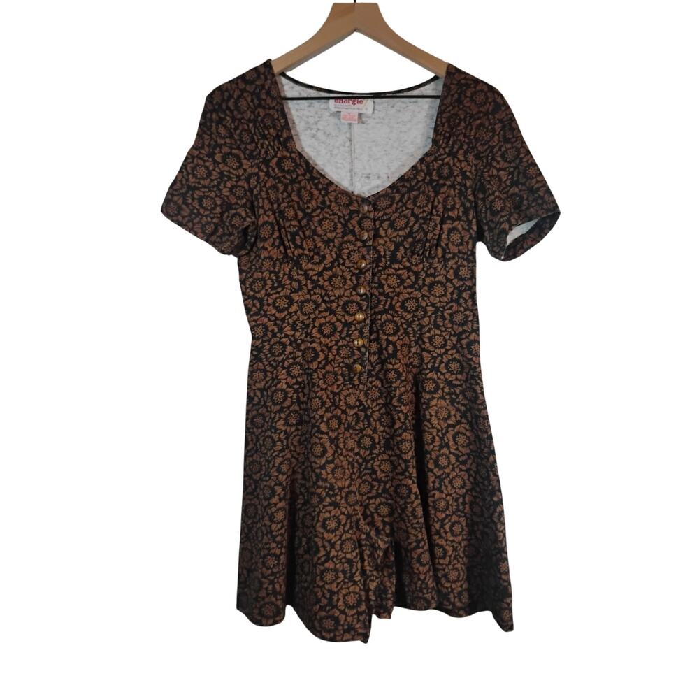 VTG Energie Bi Currants 100% Cotton Floral Southwest Culotte Romper M